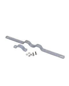Rohrschelle Typ R 550 aus feuerverzinktem Stahl mit 500 mm Lochabstand und Montageset
