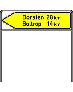 ohrrahmen für einen Pfeilwegweiser nach VZ-Nr. 415, 418, 419, 421, 432 mit 1.000 mm Bodenfreiheit